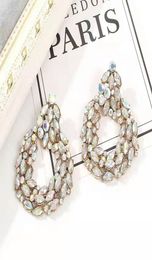 Hele water drop dangle oorbellen voor vrouwen luxe designer bling diamant lange bungelende oorbel gouden strass sieraden ie1677648