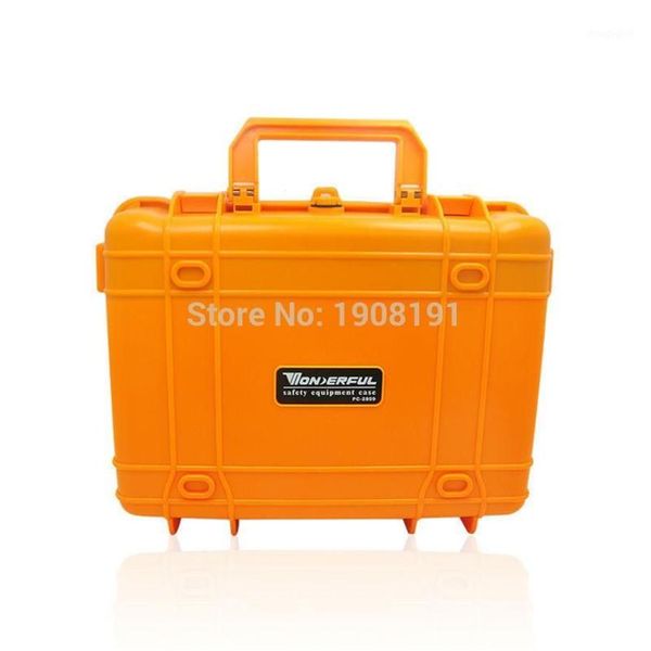 Estuche rígido impermeable con espuma para cámara Equipo de video Estuche de transporte Plástico ABS negro naranja Sellado de seguridad Portable260a