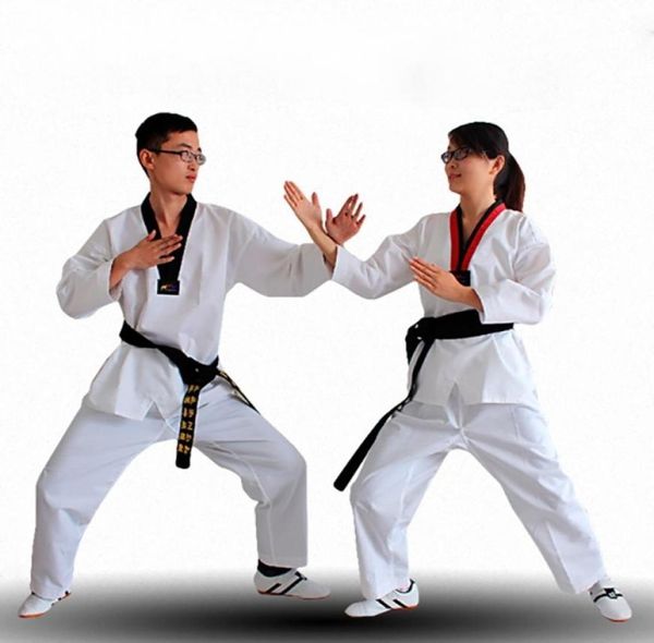 Uniforme à Taekwondo WTF blanc entier pour les enfants et le costume de taekwondo professionnel adulte pour la compétition et la formation5949515