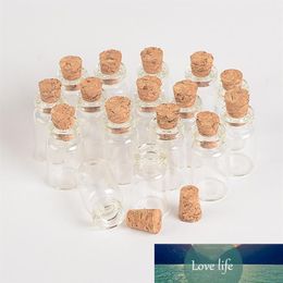 Frascos de botellas de vidrio mini de 1 ml enteros con corcho Frascos de botellas de vidrio transparentes minúsculas vacías 13 24 6 mm 100 piezas / lote Shi279U