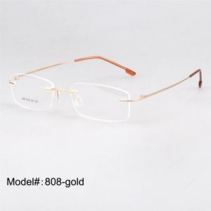 Montures optiques à charnière sans monture, lunettes en titane à mémoire de forme, lunettes de prescription 344Y