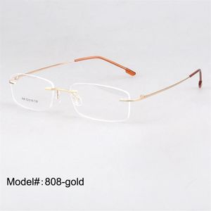 Montures optiques à charnière sans monture, lunettes en titane à mémoire de forme, lunettes de prescription 354S