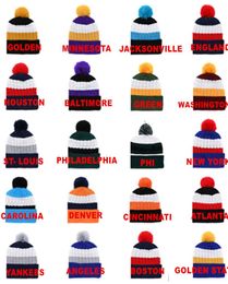 Hat de tricot entier entièrement tricot 32 Banes de baseball de baseball Bascailleur de basket basketball Sport Pom d'équipe Hat 9289206