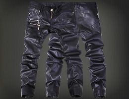 Hele winter motorfiets heren rock leren broek met ritsen zwart faux strak skenny plus maat 30 31 32 33 34 36 punk broek2665608