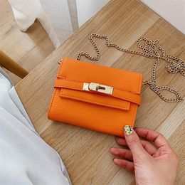 Bolso de mujer entero Tendencia de la calle Bolso de cadena de cuero Moda Cueros multifuncionales Carteras cortas Carteras múltiples Cueros Fashio280F