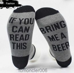 Chaussettes imprimées avec lettres pour hommes et femmes, si vous pouvez lire ceci, apportez-moi un verre de vin, unisexe, nouveauté drôle, Vintage, Ret5599033 PJR7