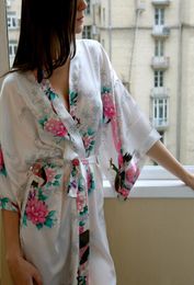 Femmes entières Sexy Nightwear Satin Lingerie Kimono Silk Femmes Nightwear Long Night Robes Chine