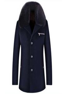 Hele wollen jas mannelijke kraag dikke warme wollen jassen Engeland stijl winter lange wollen jassen 5 kleuren 1507321858