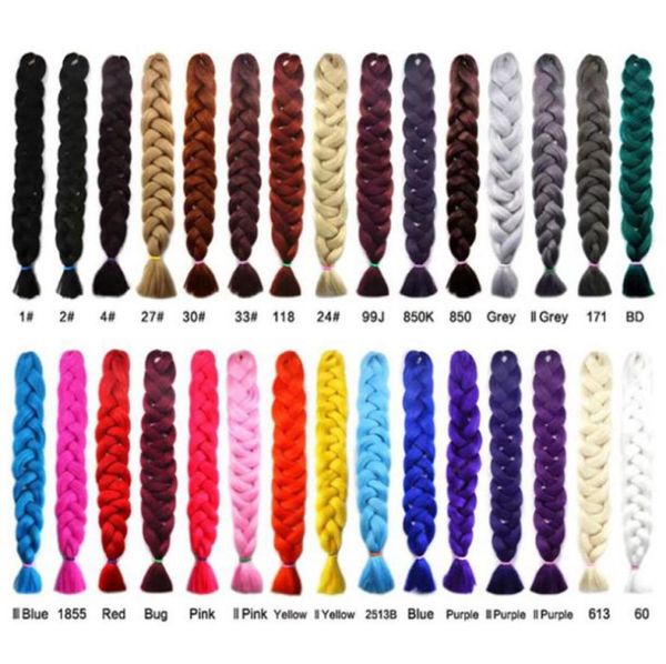 tresse de tresses entièrement xpression 82 pouces 165g pack synthétique kanekalon crochet tresses ultra jumbo tresse hair extensions92231739247602