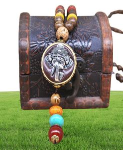 entier Yumfeel fait à la main népal bijoux bouddhiste Mala bois perles pendentif collier ethnique corne poisson longue déclaration collier pour Wo5166463