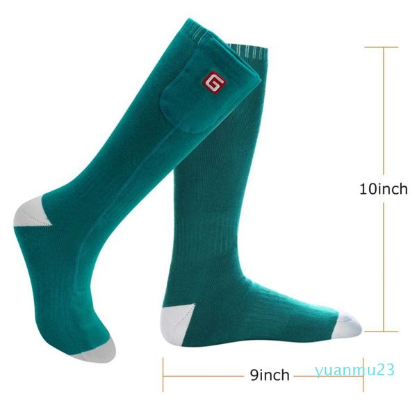 Whole1 paire chaussettes chauffantes en coton thermique chauffe-pieds chauffage électrique pour Sox chasse botte de pêche sur glace chauffant chaussettes d'extérieur