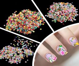 Whole1000 Pieces Bag Fimo Clay 3 Serie Fruits Flowers Animales Diy 3D Nail Art Decorations Nails Decoration Design6095309