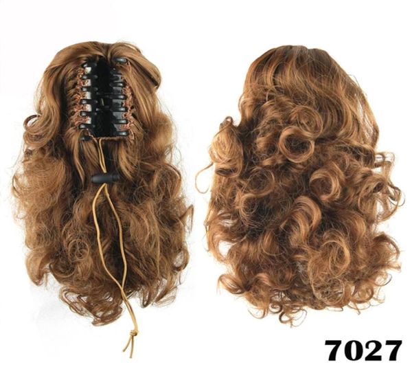 Whole14inch 4 couleurs Femmes courtes Femmes brésiliennes Boundles Curly Fake Pony Pony Tail Drop Blackbrown8595880