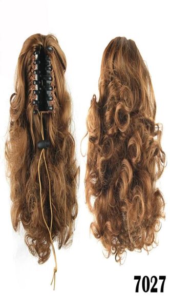 Whole14inch 4 couleurs Femmes courtes Femmes brésiliennes Boundles boucles fausses queue de cheval Drop Blackbrown5793770