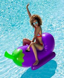 Whole190cm 75inch Giant Inflatable Eggplant Pool Float 2018 Summer Rideon Air Board Floating Raft Mattress Water Beach Toys 9104657