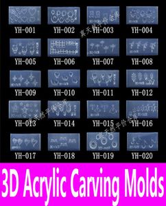 Whole1piece 3d Acrylique Nail Sculpture Moule Nail Art Modèle en 139 Modèles Décoration DIY Gel De Silicium pour Autocollants Who9035549