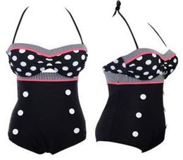 Whole2015 Swimsuit les plus mignons Swimwear Vintage Pin Up Up High Taist Bikini Set SMLXL BR 4063618
