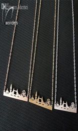 Whole2015 Skyline Mode-sieraden GoudZilverRose Gouden Vriendschapscadeau Roestvrij Staal Stadsgezicht Londen Ketting Hanger4733820