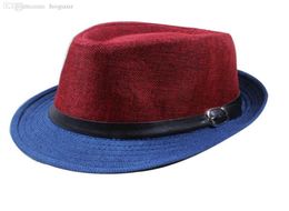 Whole2016 marque été hommes Cool Fedora chapeaux mode large bord chapeaux garçons Gangster Caps6073575