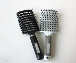 Hele2016 Nieuwe antistatische hitte gebogen ventiler Barber salon Haar Styling Tool Rijen Tine Comb -borstel Hairbush 3796200