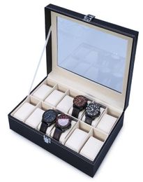 Whole2016 NUEVA Moda 12 Gids Reloj de cuero Box Joyería Box Relojes Caja de almacenamiento de joyas Cajas para relocejes5993127