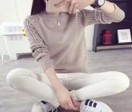 Whole2016 Nouvelle mode Femmes Automne Hiver Shirt Tript Girls Firls Pullover Sweater Female Long Manche Oneck Clothing Basic3784139