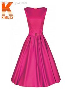 Whole2019 Audrey Hepburn -stijl jurken oneck vintage casual party robe rockabilly 50s vestidos met grote swing jurk A65212817041