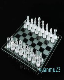 Whole2525cm K9 verre échecs moyen lutte emballage jeu d'échecs international jeu d'échecs international de haute qualité emballé w3813938