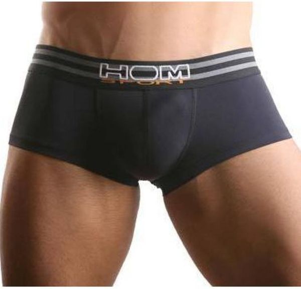 Whole2pcs noir hommes sous-vêtements boxeurs shorts design sexy nouvelle marque HOM pénis pantalon taille de créateur sur gay wear2521390