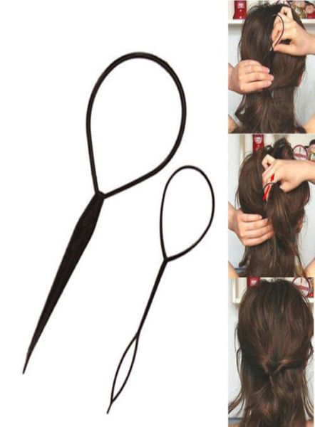 Whole2PCSLot Herramientas de peinado Peinado del cabello Topsy Tail Máquina de trenzado de cabello Clips para rizador de cabello Acessorios para cabe7763495