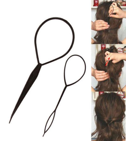 Whole2PCSLot Herramientas de peinado Peinado del cabello Topsy Tail Máquina de trenzado de cabello Clips para rizador de cabello Acessorios para cabe5414963