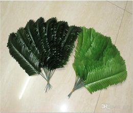 Entièrement 38 cm Tissu mariage décor de maison Phoenix Coconut Sago Palm Tree Artificial Plant Fern Branches Lave Fake Foliage Bonsai 9111638