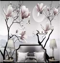 Whole3d Po Wallpaper Muraux muraux 3D Muraux 3D NOUVEAU chinois magnolia fleuriste mural peinture décorative fond d'écran f3635793
