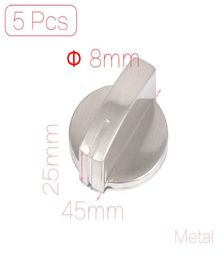 Plage en métal entièrement 5 mm de 8 mm Diamètre intérieur Pébe à gaz Four Trate de cuisson Plage de gamme de bouton rotatif Pandon Silver Tone7658026