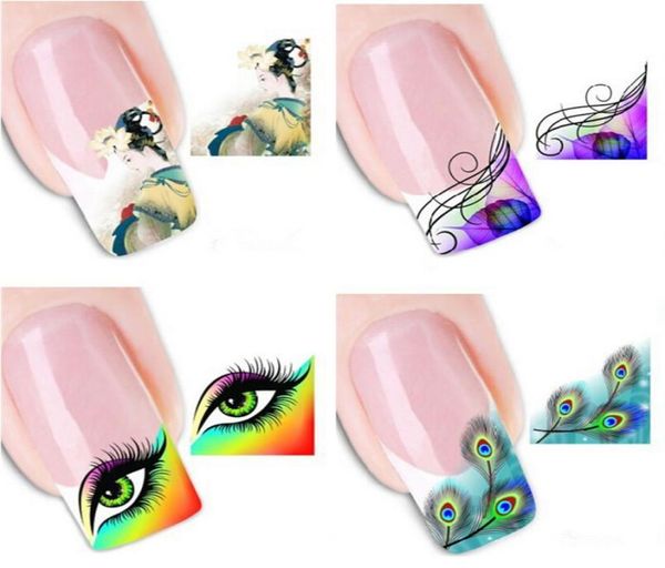 Whole50pcs Pop DIY Artículos sexuales Nail Art Pegatinas Calcomanías Decoraciones Puntas francesas Nails Wraps Nail Art Patch Transferencia de agua XF1297842558