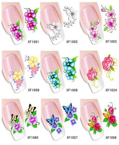 Whole60Sheets XF1001XF1060 Nail Art Water Transfer Sticker Nagels schoonheid Wraps Foil Poolse stickers Tijdelijke tatoeages WaterMark4761359