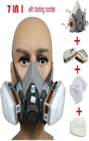 Masque de gaz respirateur entièrement 6200 Masques de cargines de poussière Paint Paint Masque à gaz à souffle Masque à moitié face masque à maîtrise de la poussière 8526691