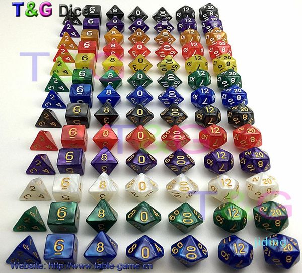 Whole7pclot jeu de dés Dés multifaces de haute qualité avec effet marbre d4 d6 d8 d10 d10 d12 d20 DUNGEON et DRAGONS rpg dés 2281060