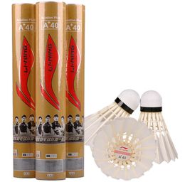 Wholebadminton Shuttlecocks Doublage A40 Entraînement durable Badminton Shuttlecocks Whole 100 Authentic Duck Feather1439946