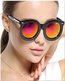 Brand entier karen Nouvelles lunettes de soleil dames rétro-cadre rond verres de flèches films couleurs promenades lunettes de soleil entières