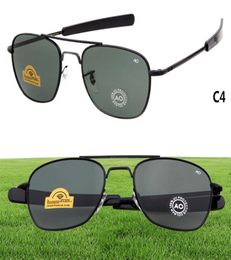 Wholebrand Nieuwe AO Ao American Optical Pilot Sunglasses Originele Pilot Sunglasses Ops M Army Zonnebril UV400 met glazen Case9301998