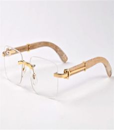 WholeClassic buffelhout effen spiegelbril mode randloze rechthoek heren zonnebril lunettes de soleil maat 5518140mm8587540