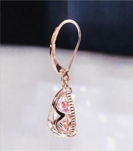 WholeCZ Diamond Stud Boucles d'oreilles Bijoux de luxe avec boîte plaqué or rose boucles d'oreilles en pierres précieuses de couleur or rose vacances g2534268