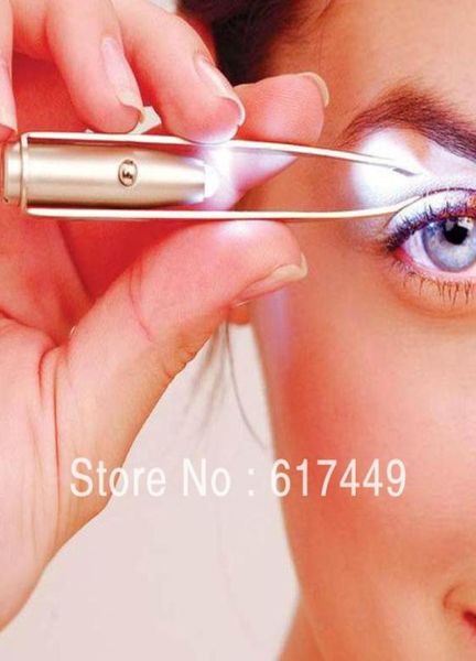 WholeDrop femmes produit de beauté lumière LED cils sourcils épilation pince à épiler de haute qualité en acier inoxydable maquillage T1329839