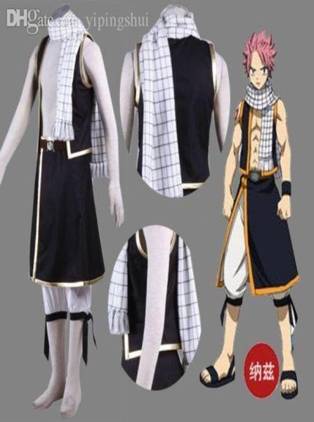 WholeFairy Tail Natsu longue écharpe Dragneel Anime Cosplay Costume blanc 6011492