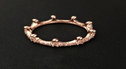 WholeFashion комплект колец с короной из 18-каратного розового золота в оригинальной коробке для женских обручальных колец из серебра 925 пробы с фианитами и бриллиантами7339805