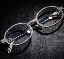 Gafas con montura metálica de piedras preciosas enteras, gafas ostentosas doradas y plateadas para hombres y mujeres, joyería de rapero ostentosa 8947533