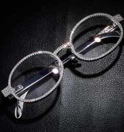 Lunettes à monture métallique avec pierres précieuses entières, lunettes scintillantes en or et argent pour hommes et femmes, bijoux de rappeur scintillants 3338064