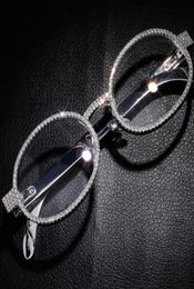 Gafas de marco de metal de piedra preciosa de todo el compio de oro de oro para hombres Mujeres bling Rapper Jewelry1904089