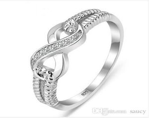 WholeGenuine 925 Sterling Silver Jewelry Designer Brand Brand For Women Wedding Lady Infinity 35 Ring Size8169119